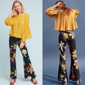 Anthropologie Farm Rio Floral Print Flared Pants